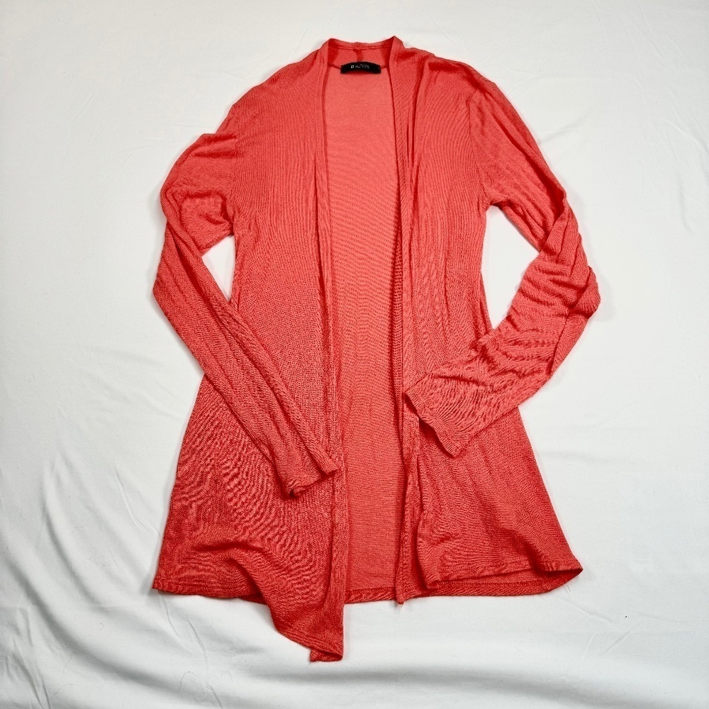 41 Hawthorn Open Front Long Sleeve Cardigan Sweater Womens Size M Coral